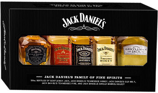Jack Drink's Семейна Опаковка 5 Бутилки Jack Daniel’s Gentleman Jack Daniel’s Honey Jack Daniel’s Whiskey Jack Daniel’s Fire Jack Daniel’s Single