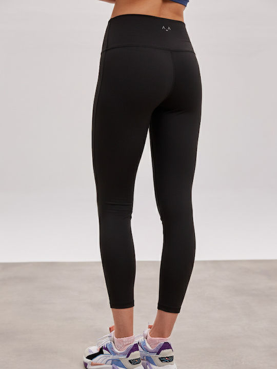 Γυναικείο Cropped Κολάν Ψηλόμεσο Deep Plum