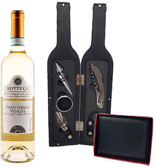 Men's Gift Set Vlv Elegant Bottle-Shaped Box 5 Wine Accessories Wallet Bottega Pinot Doc Wine