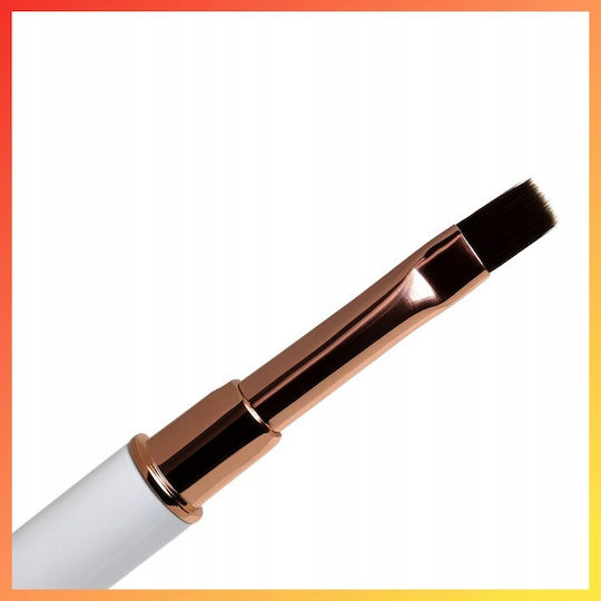 Set 5 Manicure Pedicure Brushes Zola Precise Designs Soft Synthetic Bristles Protective Cap White Rose Gold