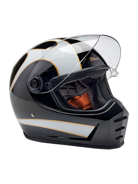 Biltwell Lane Splitter White Flames Κράνος Μηχανής Full Face DOT / ECE 22.06