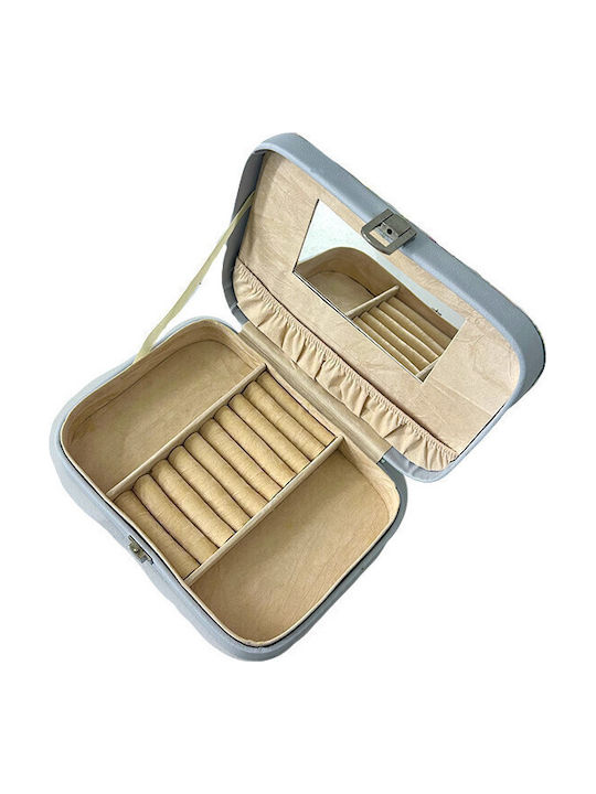 Velve Jewellery Box with Mirror White 24x17.5cm