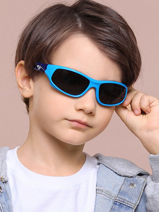 Techsuit Sunglasses Polarised 816-c5 Sport Type Kids Between 3-8 Years Blue Yellow