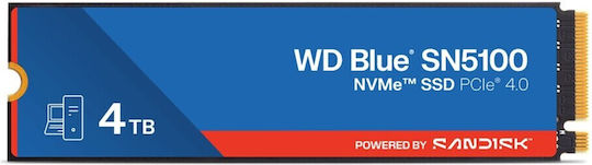 Western Digital SN5100 SSD 4TB τύπου M.2 με σύνδεση PCI Express 4.0 (PS5 Compatible) WDS400T5B0E-00CPE0