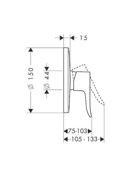 Hansgrohe Built-in Faucet Mixer for Shower Silver 4011097661155