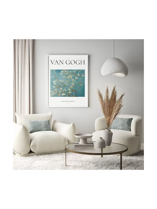Poster Van Gogh Almond Blossom Art001 30cm X 40cm Κορνίζα Σκούρο Φυσικό Ξύλου Καφέ