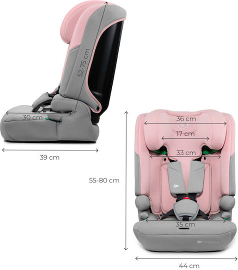 Kinderkraft I-comfy Детско Столче за Кола High-back Booster i-Размер Розов