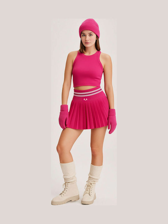 Vivid Pleat Tennisrock Fuchsie
