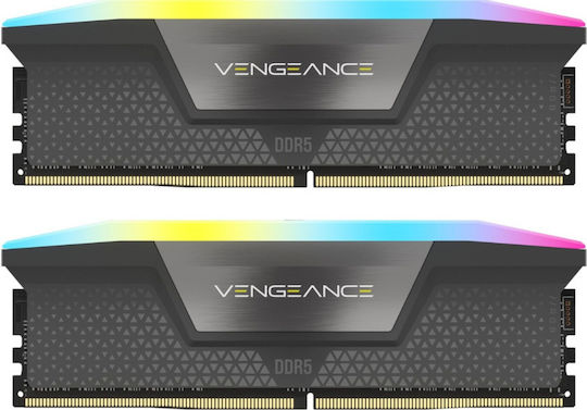 Corsair Vengeance RGB 32GB DDR5 RAM mit 2 Modulen (2x16GB) und Geschwindigkeit 6000 für Schreibtisch