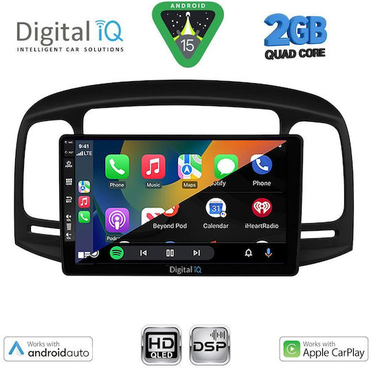 Digital IQ Ηχοσύστημα Αυτοκινήτου για Hyundai Accent 2005-2012 (Bluetooth/USB/WiFi/GPS/Apple-Carplay/Android-Auto) με Οθόνη Αφής 9"