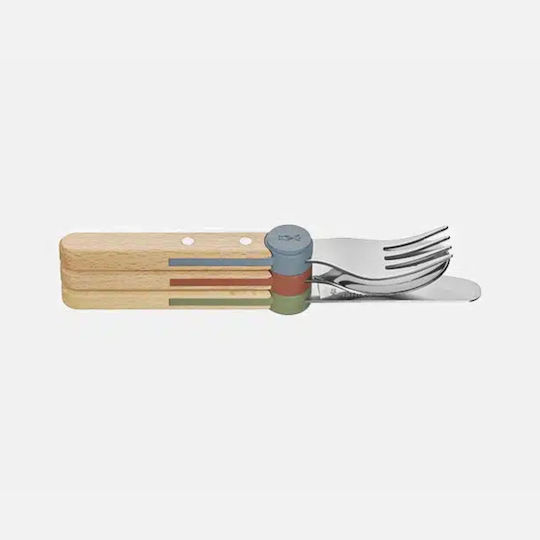 Opinel Baby Cutlery Set from Plastic for 6+ Months Multicolour 3 Pieces