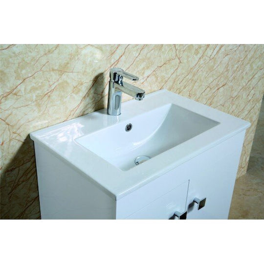 Inter Ceramic Diva Πάγκος με Νιπτήρα Μ60xΒ55xΥ39cm Λευκός