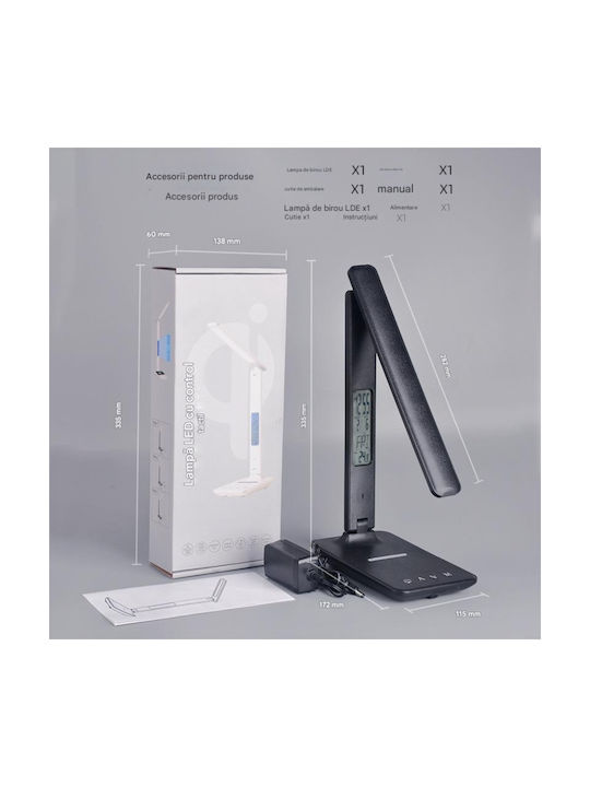 LED Schreibtischlampe mit flexiblem Arm in Schwarz Farbe