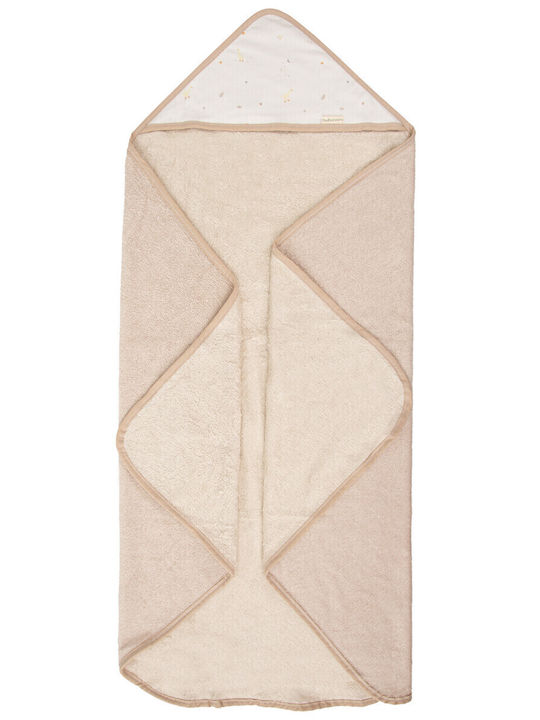 Bimbidreams Baby Hooded Towel Happy Forest Beige 100x100cm