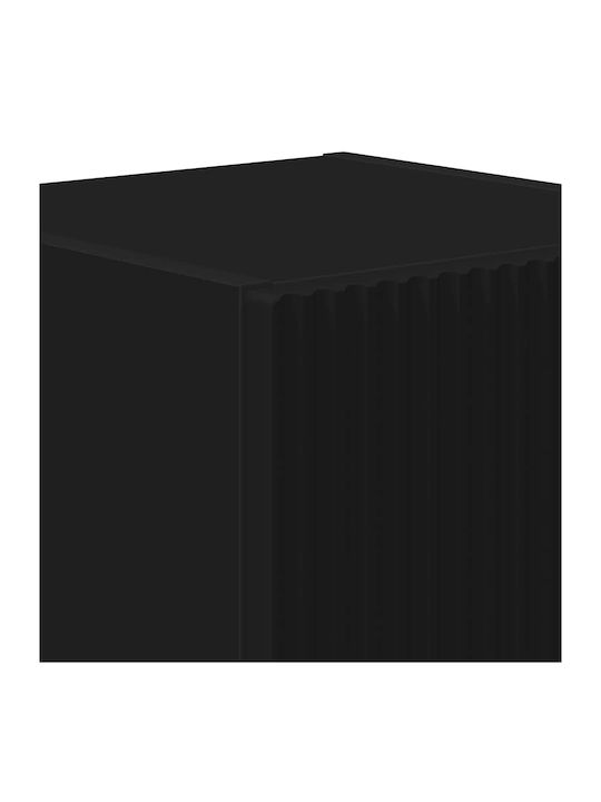 Wall Living Room Cabinet Made of Particle Board Black 30x31x40cm