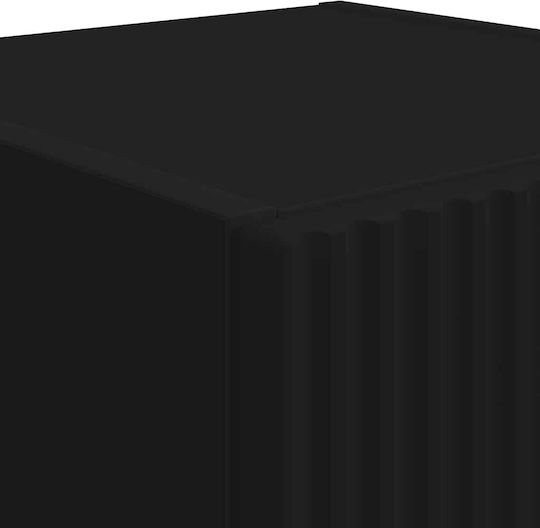 Wall Living Room Cabinet Made of Particle Board Black 30x31x80cm