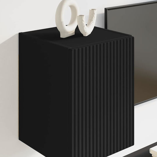 Wall Living Room Cabinet Made of Particle Board Black 30x31x40cm