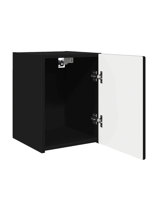 Wall Living Room Cabinet Made of Particle Board Black 30x31x40cm