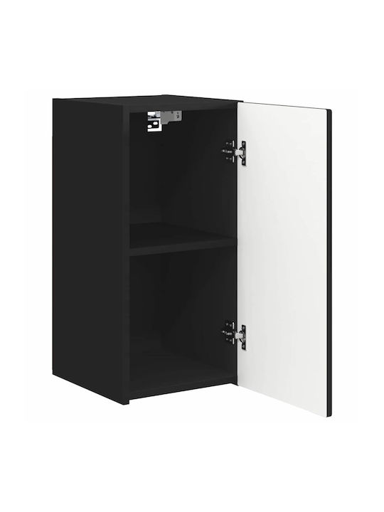 Wall Living Room Cabinet from Particle Board Black 30x31x60cm