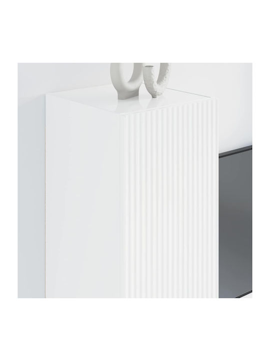 Wall Living Room Cabinet made of Particle Board Bright White 30x31x80cm