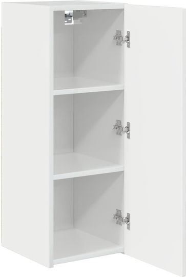 Wall Living Room Cabinet made of Particle Board Bright White 30x31x80cm