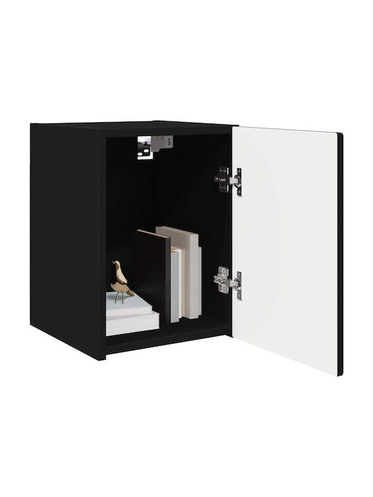 Wall Living Room Cabinet Made of Particle Board Black 30x31x40cm