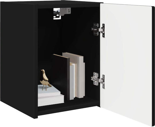 Wall Living Room Cabinet Made of Particle Board Black 30x31x40cm
