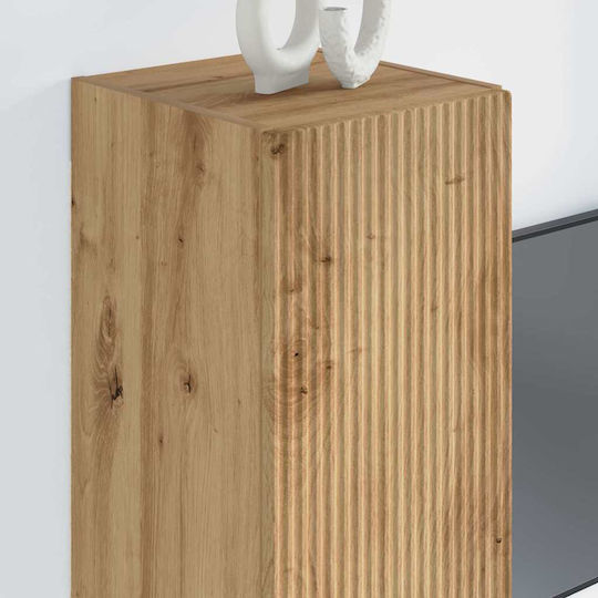 Dulap Suspendat pentru Sufragerie din Placă Aglomerată, Culoare Nuc, 30x31x80 cm