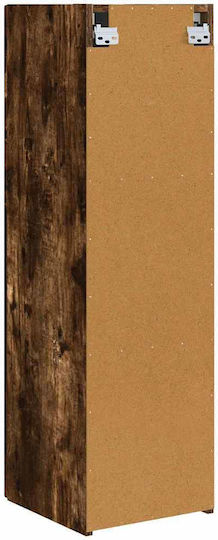 Wall Living Room Cabinet Made of Particle Board Smoked Oak 30x31x100cm