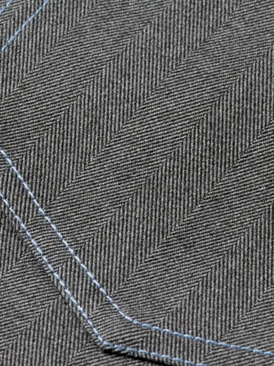 Girlfriend Herringbone Μακρυμάνικο Γυναικείο Πουκάμισο Grey Black