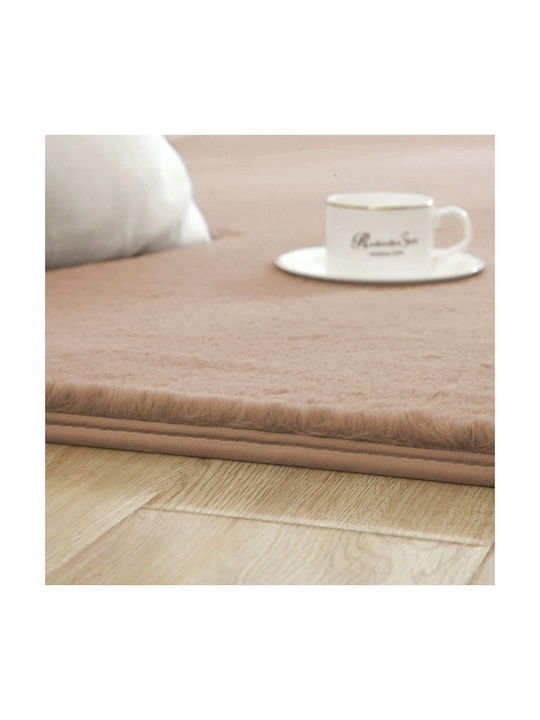 Strado Teppich Rechteckig Synthetisch,Polyester/Cotton/Leather Light Camel (beige)