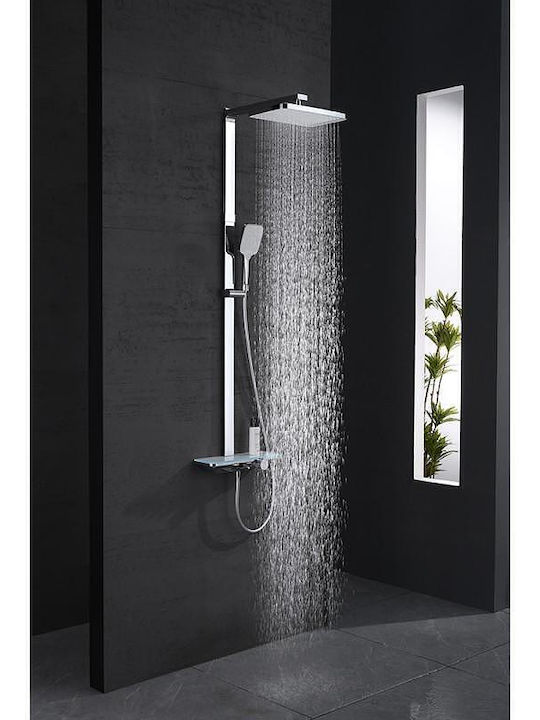 Inter Ceramic Shower Column with Mixer Gray