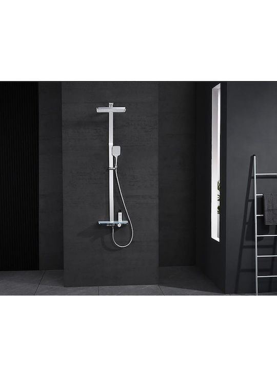 Inter Ceramic Shower Column with Mixer Gray