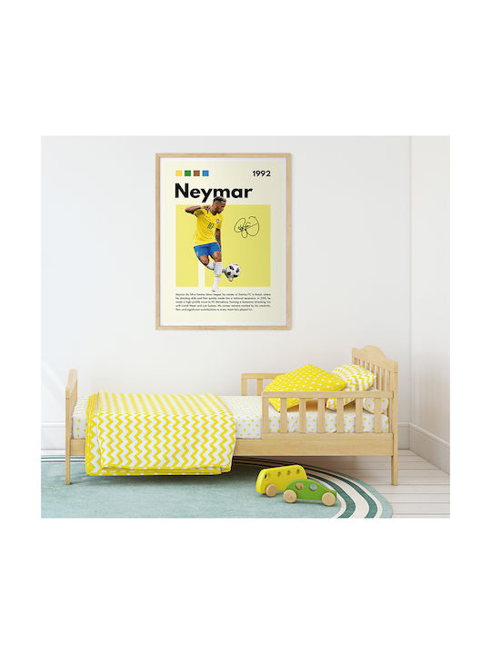 Poster Neymar Sc071 21cm X 30cm Cadru Alb Pvc