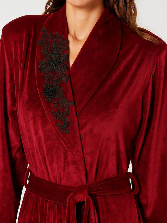 Pen-ky Winter Women's Robe Bordeaux