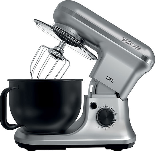 Life Argento Stand Mixer 1200W with Stainless Mixing Bowl 5lt