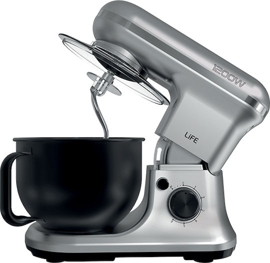 Life Argento Stand Mixer 1200W with Stainless Mixing Bowl 5lt