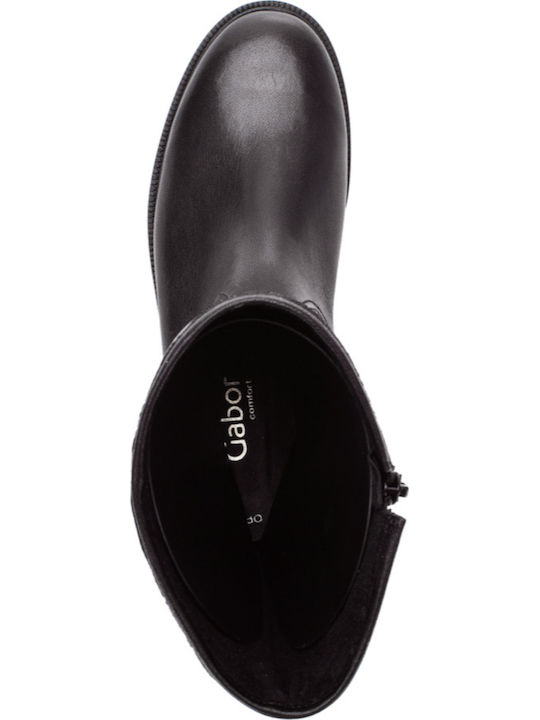Leder Damenstiefel Schwarz