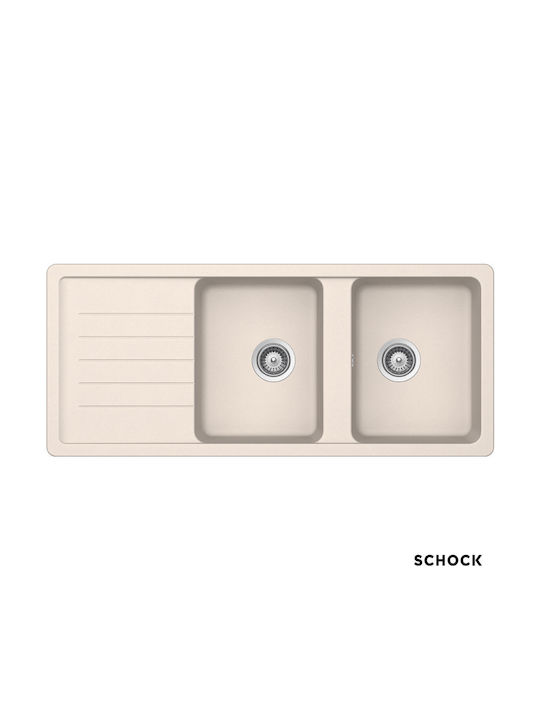 Schock Drop-In Küchenspüle aus Flüssiger Granit M116xB50cm Beige
