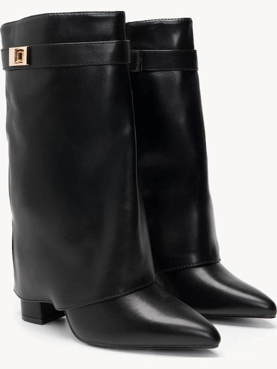 Schwarze Stiefeletten Damen mit quadratischem Absatz