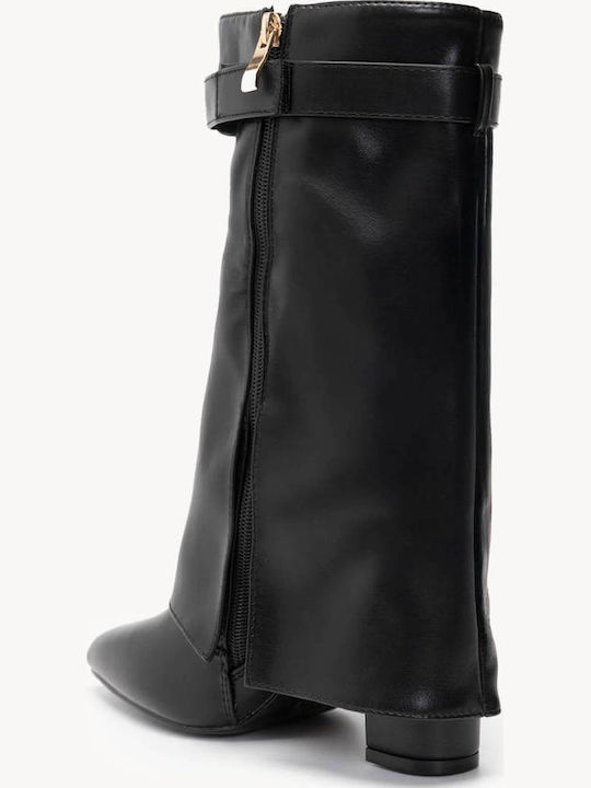Black Ankle Boots Stable Square Heel