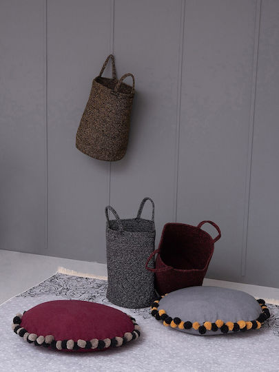 Palamaiki Ran Decorative Basket Fabric with Handles Grey With Handles 30x30x45cm