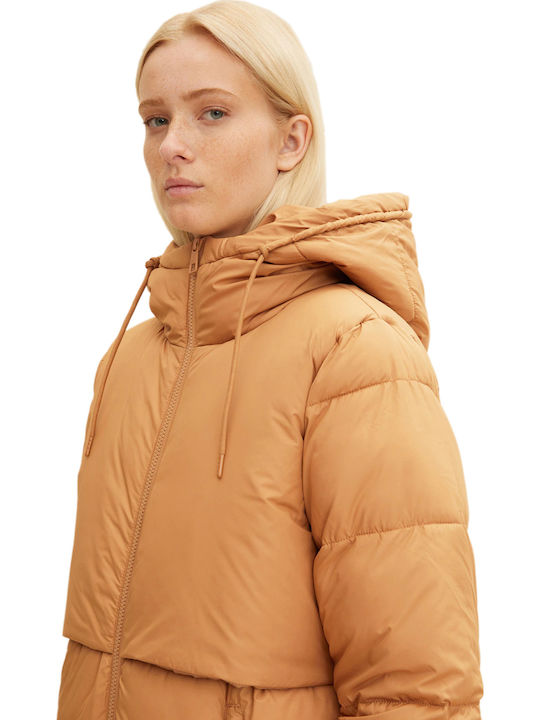 Arctic Lang Damen Puffer Jacke für Winter Camel