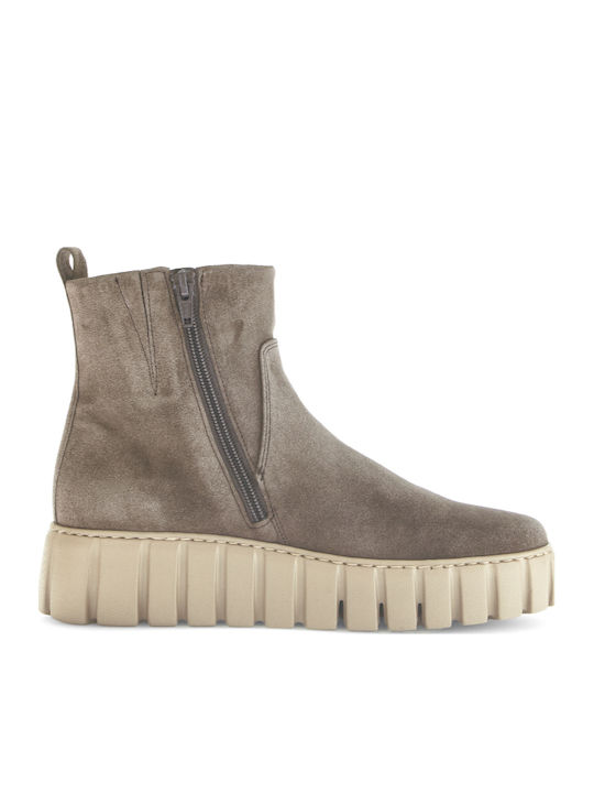 Leder Stiefeletten Damen Braun