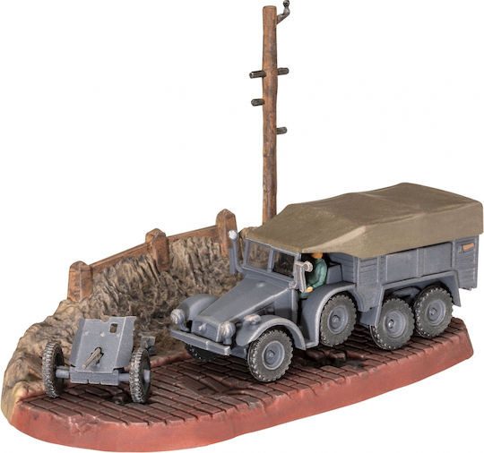 Assembly Model Revell Starter Kit Truck Krupp Protze Kfz 69 3.7cm 61 Pieces
