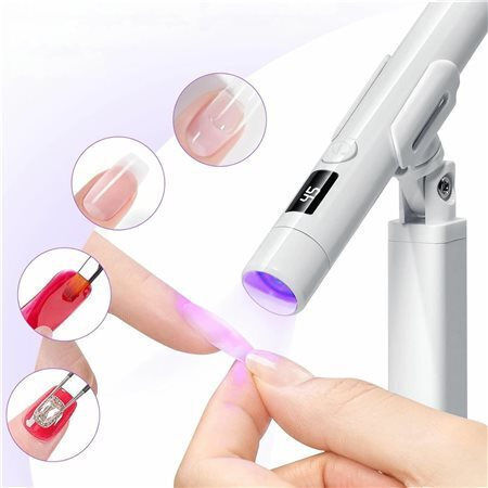 Мини UV Лампа Стойка Zola Маникюр Педикюр 3W LCD Дисплей Пластмасова Бяла