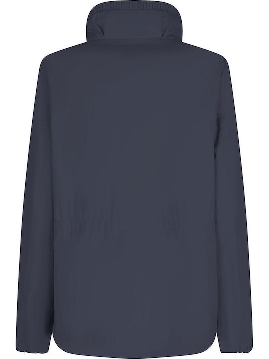 Women's Short Lifestyle Jacket Waterproof and Windproof for Spring or Autumn Navy Blue