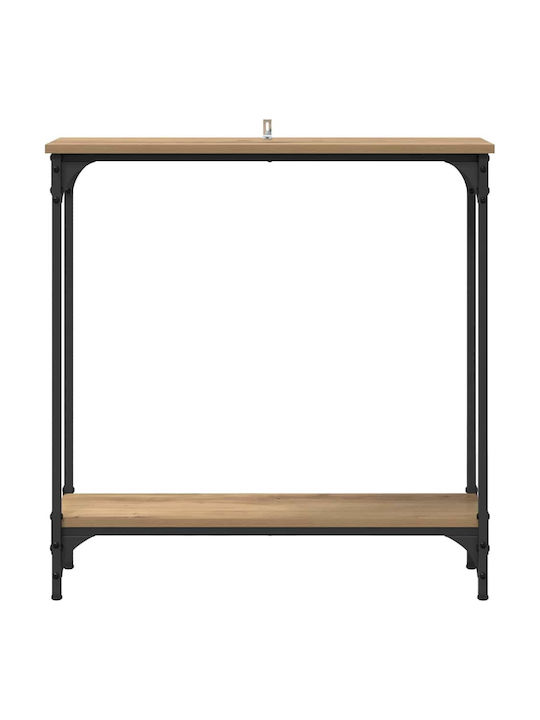 Metal Console Table Artisan Oak L75xW22.5xH75cm