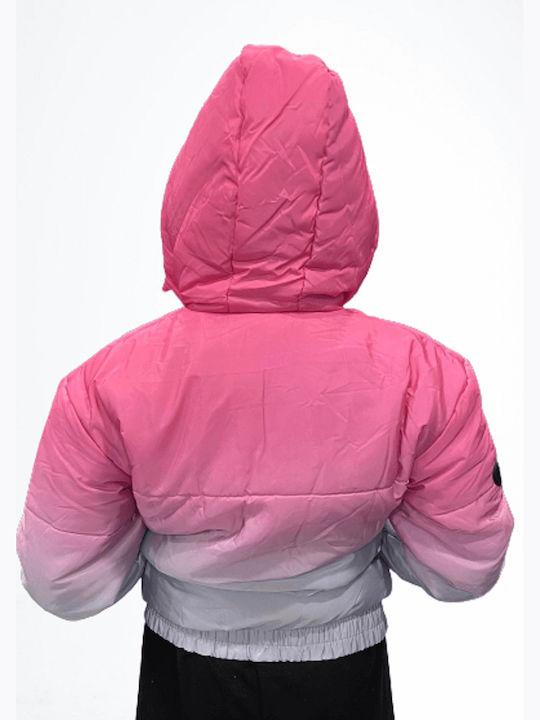 Kurz Damen Puffer Jacke für Winter Rosa
