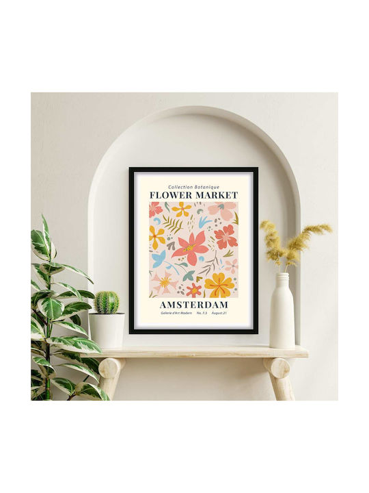 Poster Gallerie D Art Modern Amsterdam Art025 21cm X 30cm Frame Dark Natural Wood Brown